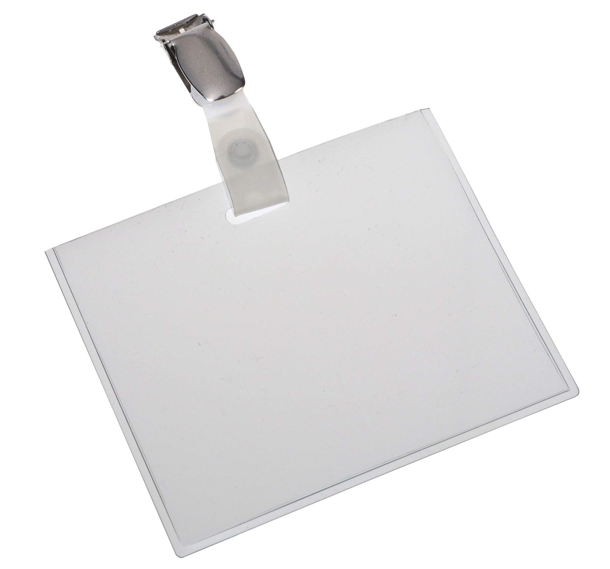 EUROPEL ID Holder Badges with Clips & Blank Card Insert Sheets | Horizontal ID Card Holder for School, Colleges, Offices & Corporate Event| mm,White, 90 x 60, (Pack of 24)