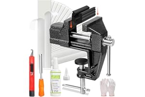 lovivid Golf Grip Kit for Regripping Golf Clubs - Include Portable Table Vise Rubber Clamp, 15 Tapes Strips, Golf Grip Removal Tool with Solvent