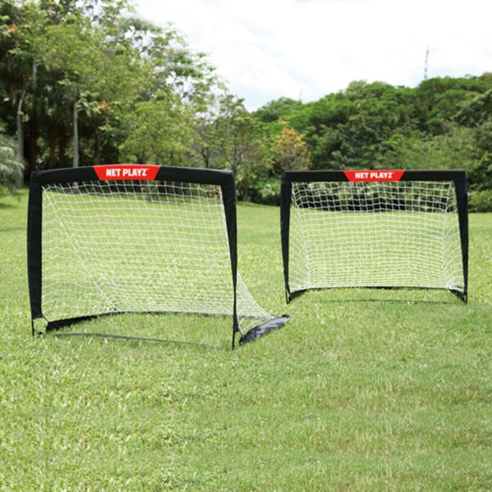 NET PLAYZ 120cmx90cm Portable Easy FoldUp Training Soccer Goal, 2er