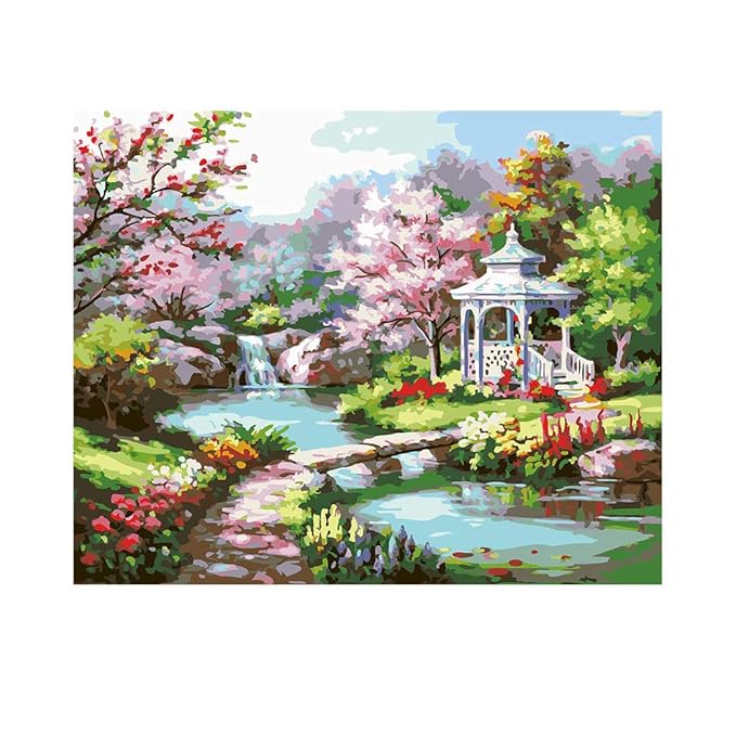 DIY Oil Painting Paint by Numbers Kit 15.7 * 19.7 Inch Spring Scenery