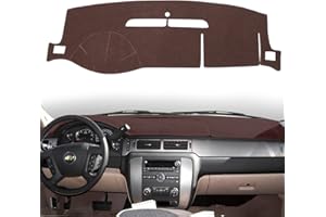 HanLanKa Dashboard Cover Dash Mat Compatible with 2007-2014 Chevy Chevrolet Tahoe Suburban,2007-13 Chevy Avalanche Silverado 1500 2500 3500 LTZ/GMC Sierra SLT Denali,2007-14 GMC Yukon XL (Brown)