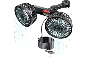 Punasi Car Fan, 5V Electric Car Fans for Backseat Rear Seat Passenger, Portable Car Seat Fan USB Fan Headrest Vehicle Cooling Fan 360 Degree Rotatable & 3 Wind Speed for SUV, RV, Vehicles