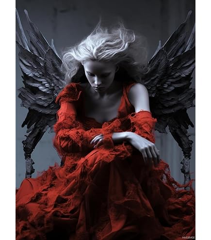 Amazon.com: BRTITA Fallen Angel Women Black Wing 5D Diamond Art