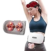 Bian-Stone Abdominal Massager with Heat - Dual Disc Electric Belly Fat Machine for Period Pain & Bloating Relief, Stomach Massager to Aid Digestion & Gas, Constipation Comfort