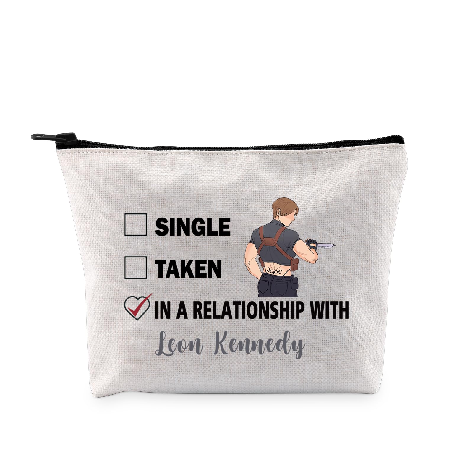 PYOUL Games Inspired Gift Mentally Dating Leon K Makeup Bag Leon K Lover Cosmetic Bag Video Games Fan Gift Games Merch (Dating Leon K Bag)