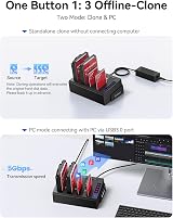 ORICO 40TB 4 Bay USB 3.0 External HDD SSD Docking Station Cloner Tool-Free view 3