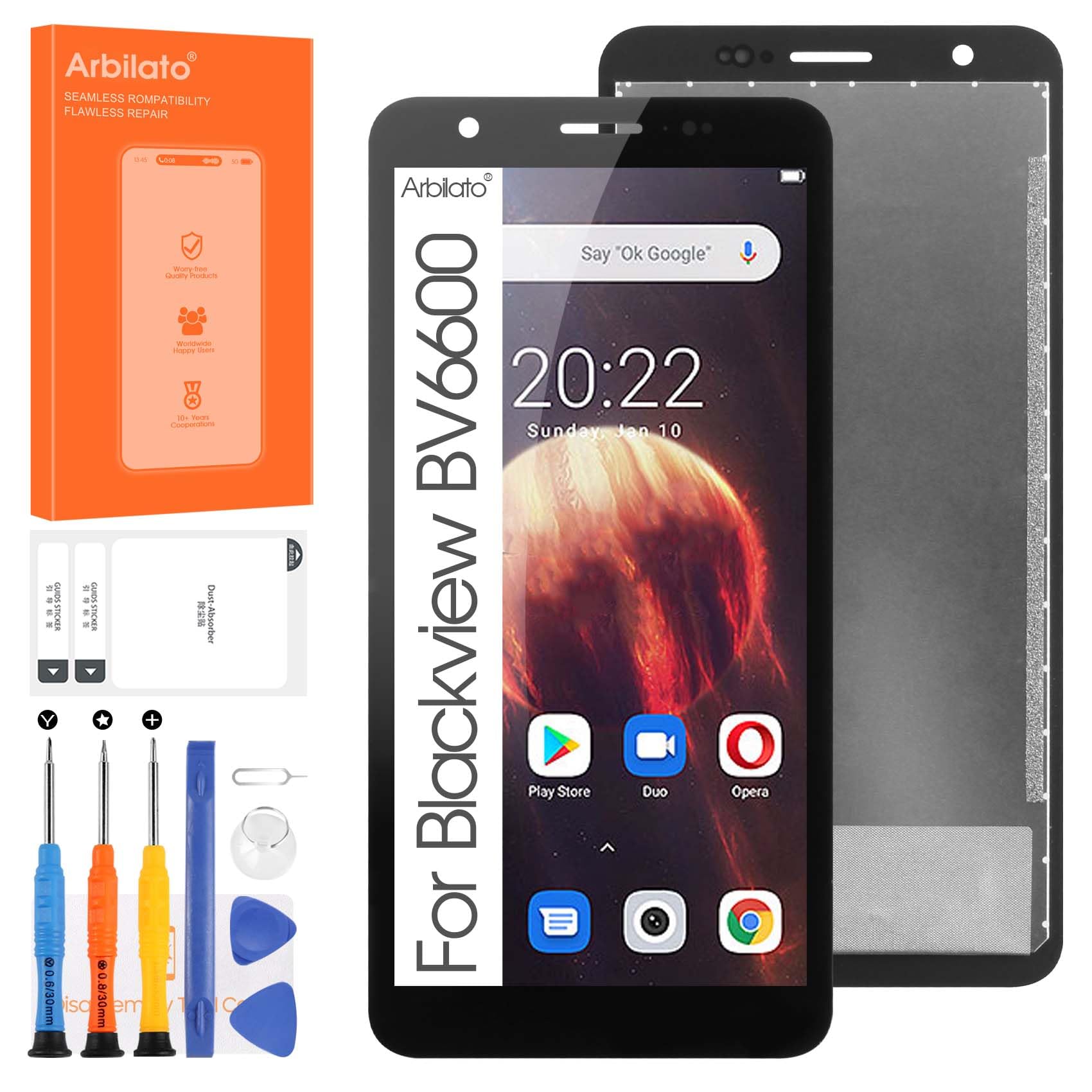 LCD Screen for Blackview BV6600 BV6600E LCD Display Touch Digitizer Assembly Replacement with Repair Kit (5.7",Black)