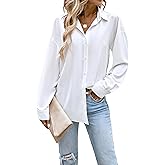 Button Down Shirts for Women Long Sleeve Collared Blouse Business Casual Tops