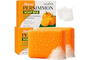SADOER Persimmon Soap Bars - Natural Body Soap for Body Odour & Old People Smell (2-Pack),Natural Deodorant Soap Bars