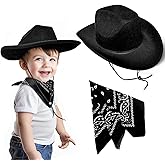 SeptCity Toddler Cowboy Hat and Blue Bandana for Age 2-5, Baby Infant Gift for Halloween Birthday Western Parties