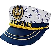 Captain Yacht Hat Nautical Hat Adjustable Anchor Skippers Cap Navy Marine Admiral Hats for Men and Women