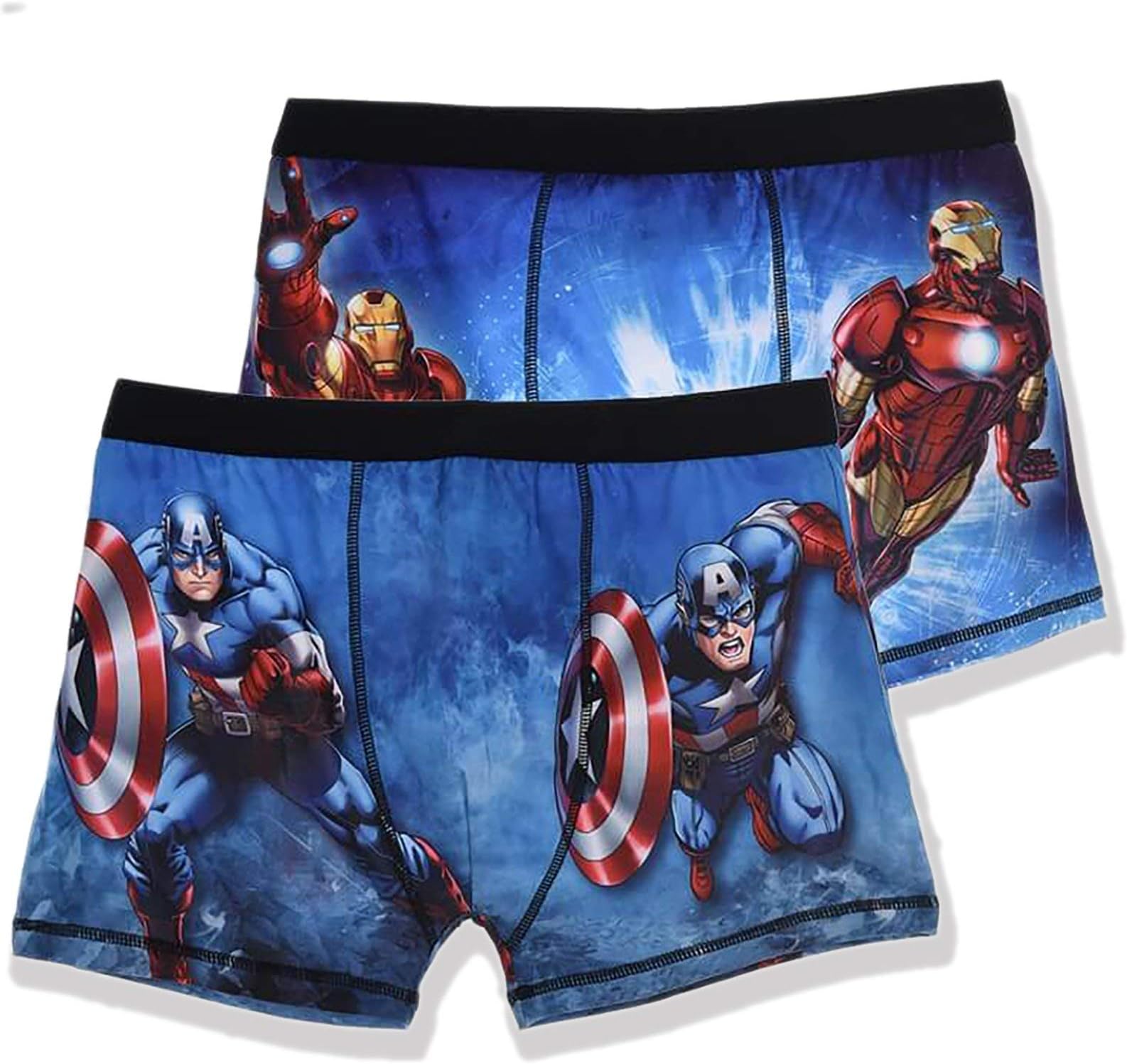Character Official Men's Boxers, Shorts Trunks Disney Mickey Mouse Avengers Super Hero Batman 2-Pack