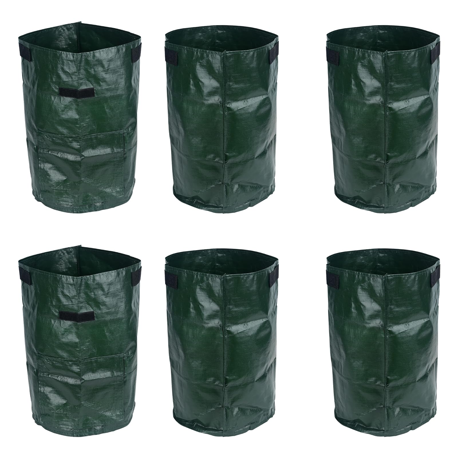 Lychee 6PCS 10 Gallon Potato Grow Bags,35cm x 45cm,PE Potato Planter Bag with Access Flap and Handles for Planting Vegetables Potato Carrot Onion Tomato (6PCS)