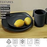 Greentainer Unbreakable Lightweight Dinnerware Set Service for 4 Grey view 3