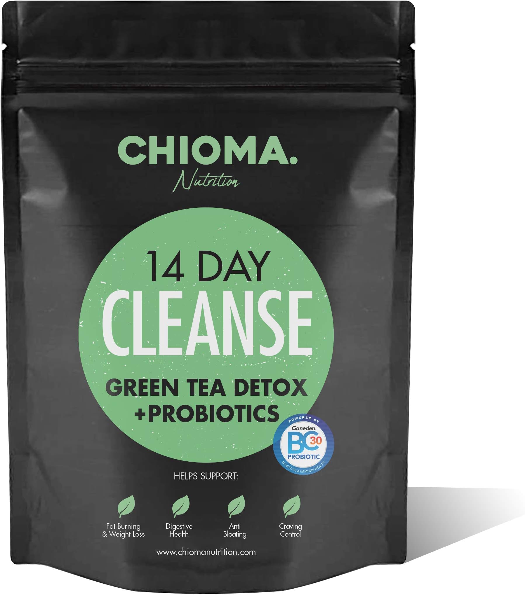 CHIOMA 14 Day Cleanse Green Tea + Probiotics + Ginger