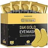 Maskiss 24k Gold Under Eye Patches (30 Pairs), Eye Mask, Collagen Skin Care Products, Eye Patches for Puffy Eyes, Eye Masks for Dark Circles and Puffiness.