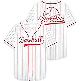 Baseball Jersey for Women Baseball Shirt: Baseball Graphic Button Down Plain Tshirts Sports Active V Neck Tee Tops