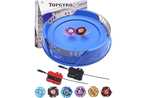 Gyro X Stadium Set, 6 Right Spinning Tops, 2 Launchers and Blade Battling Arena Featuring X Acceleration Rail, Kids Birthday 
