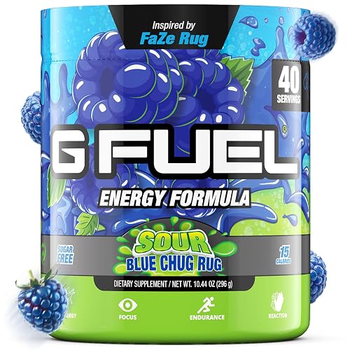 G Fuel Chug Rug Energy Drink Powder, Pre Workout Caffeine Mix for ...