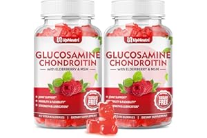 UPNEUTRI Sugar Free Glucosamine Chondroitin Gummies, Extra Strength 1500mg Glucosamine with Chondroitin MSM & Elderberry & Turmeric, Joint Support Supplement for Men & Women Joint Health