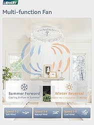 LEDIARY 20 Inch Low Profile Ceiling Fans with