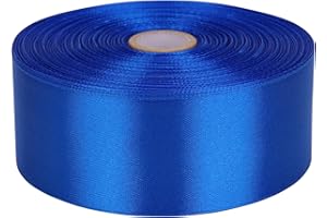 Baocuan 1-1/2 inch Royal Blue Satin Ribbon 50 Yards Solid Fabric Ribbons Roll for Wedding Invitations, Bridal Bouquets, Sewing, Party Decorations, Gift Wrapping and More