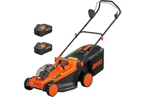 AIVOLT 48V Cordless Lawn Mower Battery Powered 17-inch Brushless Lawn Mowers Walk-Behind Push Grass Mower with 2x24V Max 4.0Ah Battery and Dual Charger