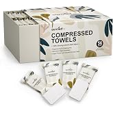 Ourmed Life Compressed Towel, Disposable Washcloths, 12 x 10 Inch, 56 Count | Travel Essential, Individually Wrapped, Biodegradable, Expand with Water, Lint-Free, Dry &amp; Wet Use,Camping and Hiking