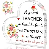 iLifemate Teacher Valentine Gift, Valentines Day Gifts for Teachers, Teacher Appreciation Gifts - Acrylic Heart Shape Plaque 4×4 in, End of Year Teacher Gifts, Teacher Retirement Gifts for Women Men