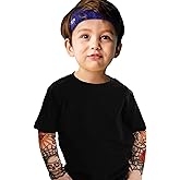 Coralup Toddler Boys Cotton T-Shirt with Tattoo Sleeve Fashion Tops 1-6 Years
