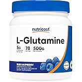 Nutricost L-Glutamine Powder (500 Grams) (Blue Raspberry)
