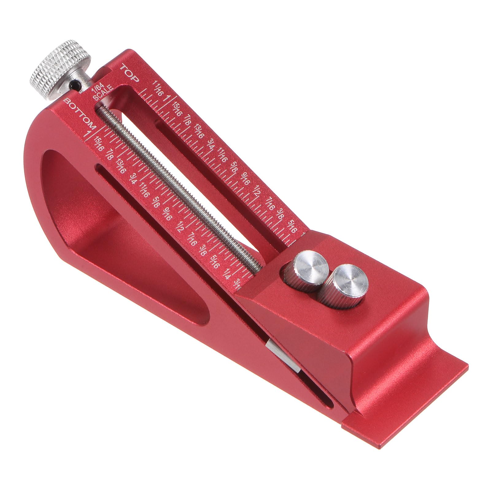 uxcell Adjustable Setup Block Height Gauge Quick Adjustment 1/64" up to 1-1/16" Range, Woodworking Setup Bars for Carpenter, Construction, DIY Handyman Red