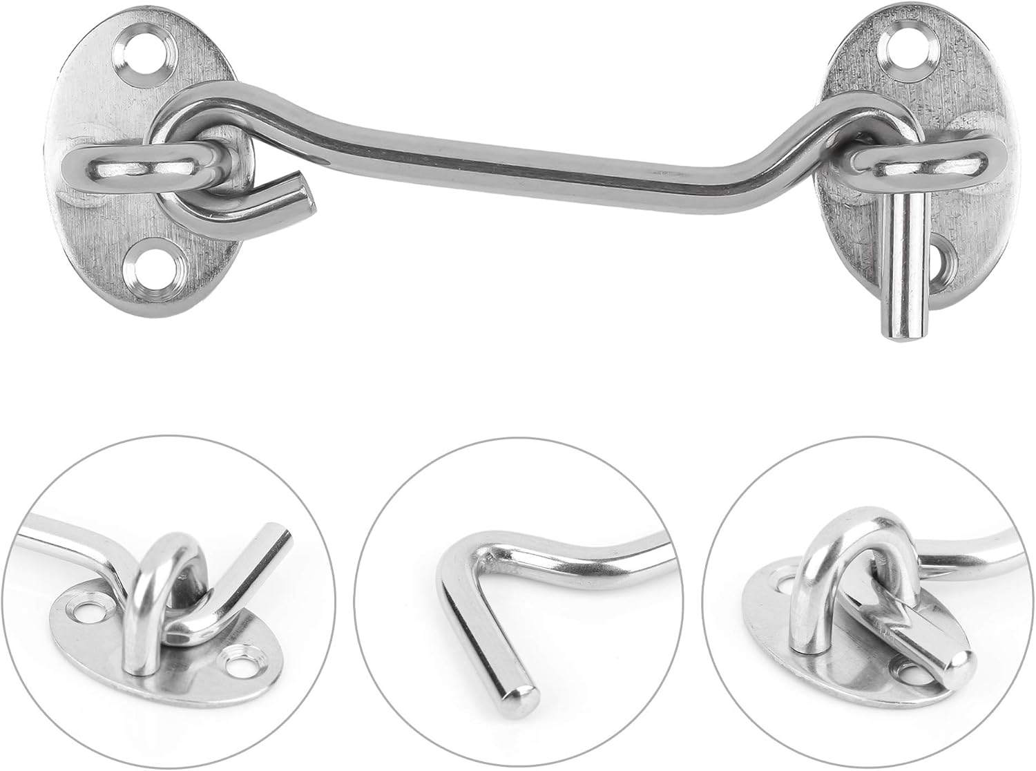 WBCBEC 3 Pieces 4 Inch Cabin Hook Eye Latch Solid Thicken Eye Hook