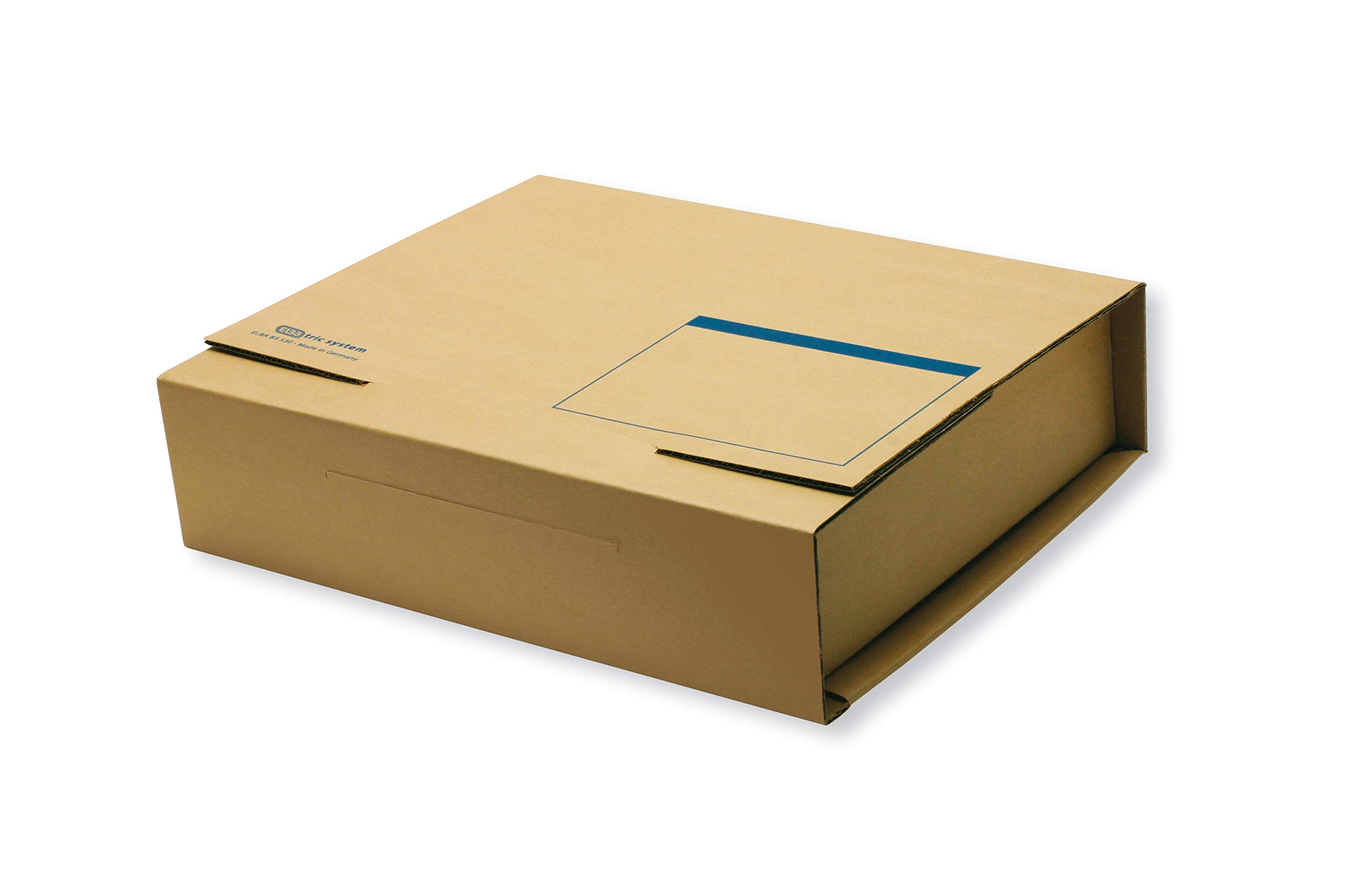 Elba Tric System 83530 Shipping Box for Files with Spine Width up to 8 cm with Address Field Pack of 20 Natural Brown