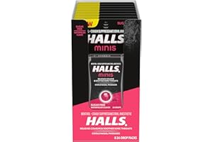 HALLS Minis Watermelon Flavor Sugar Free Cough Drops, 8 Packs of 24 Drops (192 Drops Total)