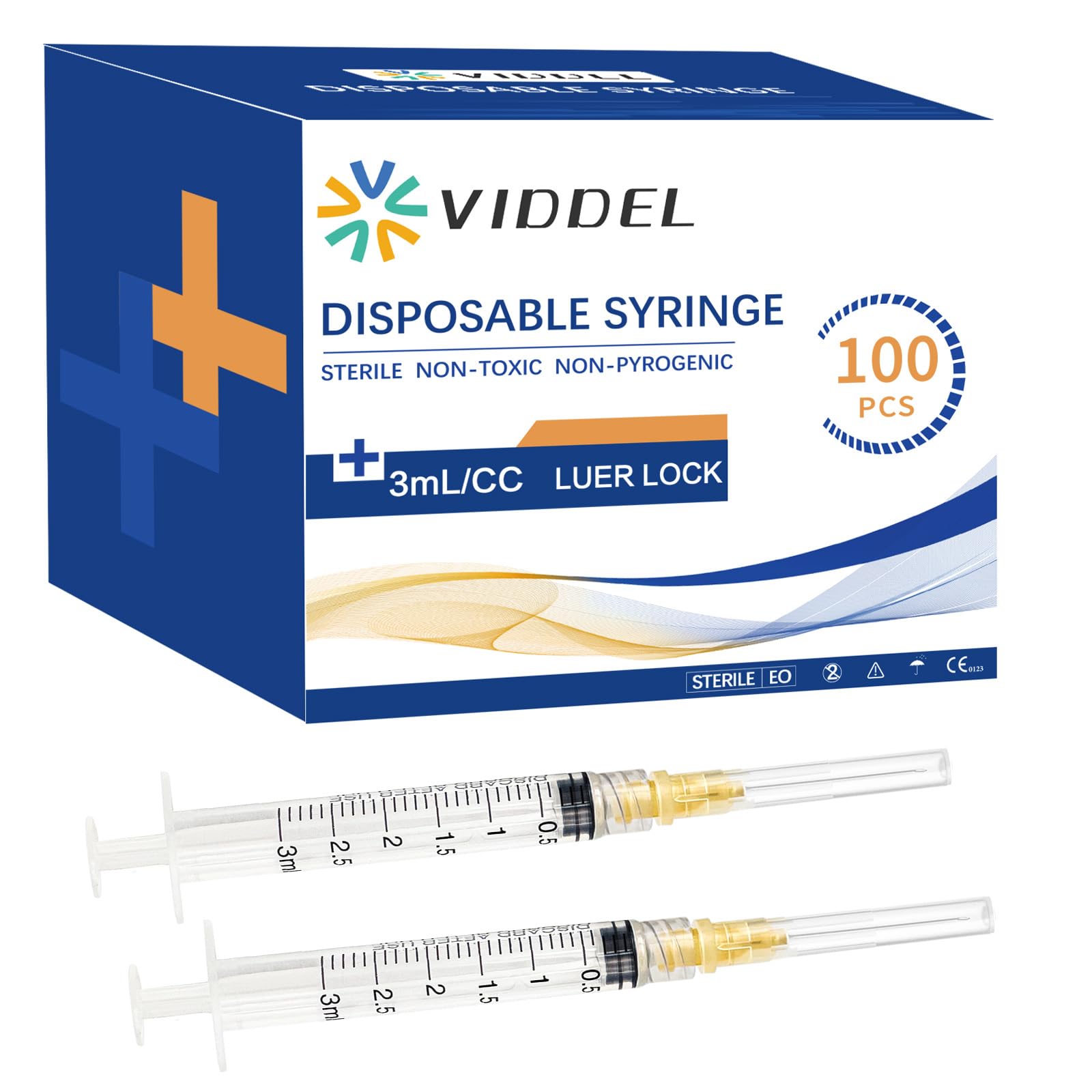 Photo 1 of 100pcs 3ml/cc 25G 1.5 inch Luer Lock for Industrial Scientific Accessories, Refilling Liquid, Individually Wrapped