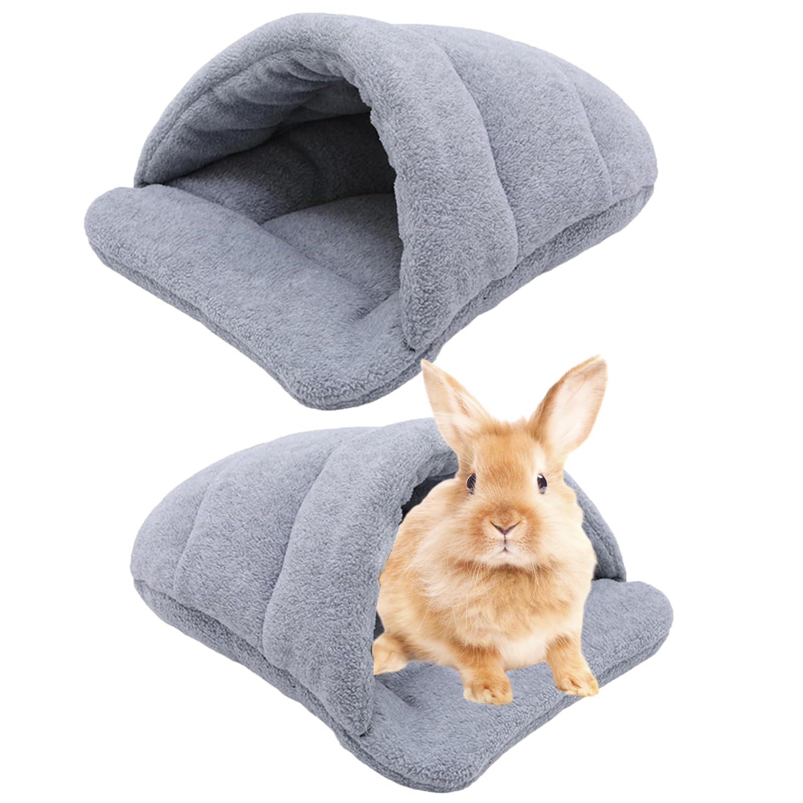 ZISHAN Guinea Pig Bed and Hideaway - Soft Cage for Small Animals, Hamsters, Bunny Rabbits, Kittens - Gray
