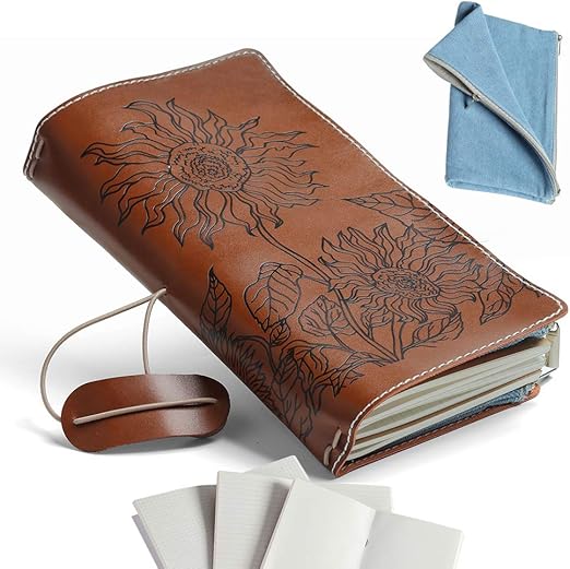 Travel Journal for Men & Women Refillable Vegan Leather Travelers