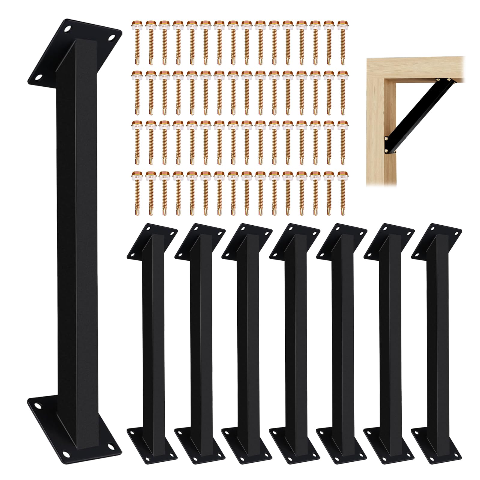 Photo 1 of 12Pcs 45 Degree Angle Support Bracket, 45° Heavy Duty Connector Brace Bracket Kit, 45 Degree Angle Corner Braces Inside Joint for Wood Post and Beam, Pergolas Gazebo