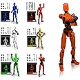 wiky watch (6pcs) T13 Action Figure Set - Fully Poseable 13.7 cm Titan 13 Robot - 3D Printed Multi-Jointed Stick Bot Figures - High Detail Collectible Toys - 6 Colors
