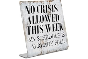 TRCENDE Adorable Plaque Desk Decor Office Shelf, Funny Office Gifts for Coworkers Family Friend Employees, No Crisis Allowed This Week, Birthday Present Ideas Gifts For Men Women Home Office XUV106