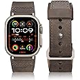 Maledan Leather Bands Compatible with Apple Watch Ultra 2 & Ultra Band 49mm 45mm 44mm 46mm 42mm Men Women, Top Grain Vintage Genuine Leather Strap Band for iWatch Series 10 9 8 7 6 5 4 3 SE 2 1