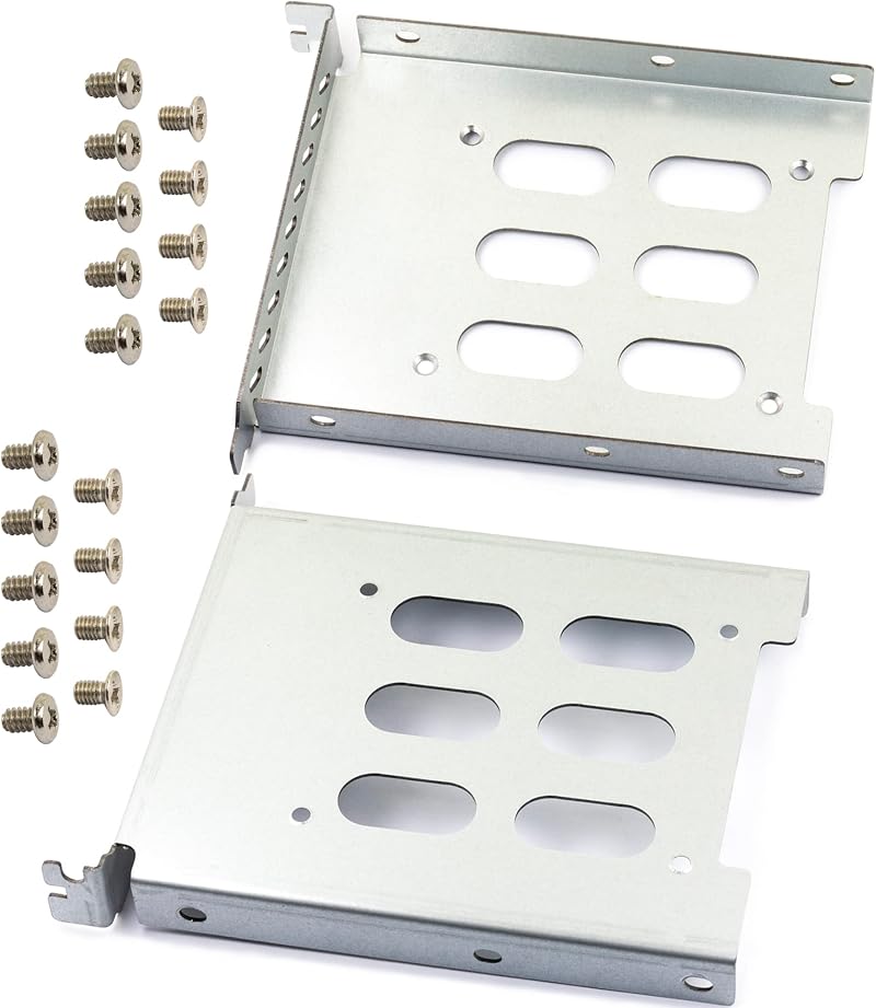 jujinglobal 2pcs 2.5 to 3.5 Inch Metal HDD SSD Mounting Bracket Adapter for PC