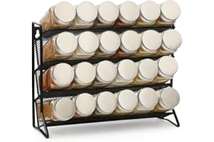 1PCS 4Tier Spice Rack for Counter Free Standing,Spice Rack for Inside Cupboard Hanging Wall Mounted Seasoning Organiser Jars 