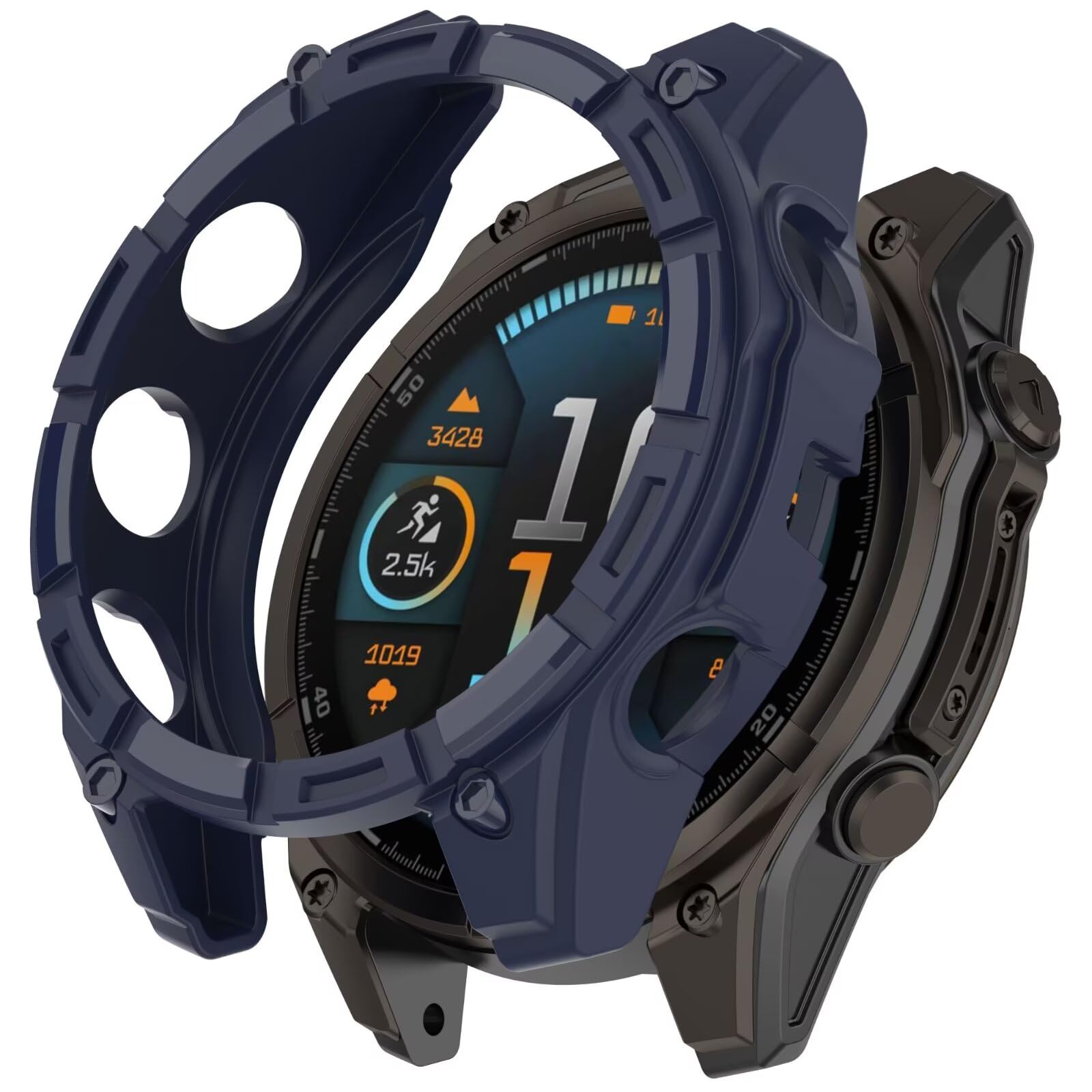 FTRONGRT Case Compatible with Garmin Fenix 8 51mm, Soft TPU, Anti-Scratch Watch Protective Case Compatible with Garmin Fenix 8 51mm. Midnight Blue