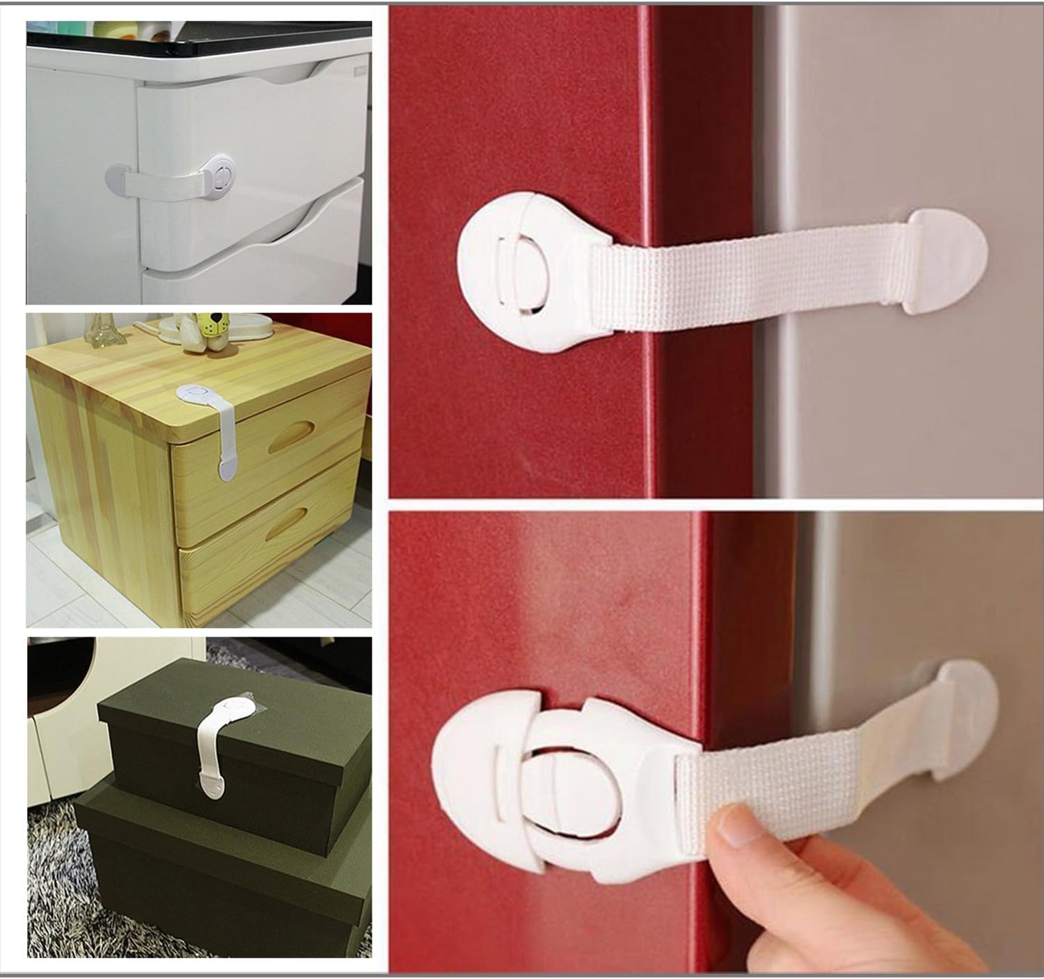Amazon ベビーガード ストッパー 子供 安全ロック 10個 引き出し はがせる 開閉禁止 ドアロック 赤ちゃん いたずら防止 地震対策 ドアロック 引き出し 戸棚 引き戸 いたずら防止 ドアロック ストッパー ベビー マタニティ 通販