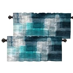 Batmerry Teal Soft Velvet Valance Curtains,Modern