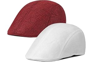 Xinveen 2 Pack Men's Newsboy Hat Imitation Linen Beret Ivy Cap Irish Cabbie Driving Hunting Hats