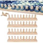 62 Inch Wooden Chunky Blanket Knitting Loom, Adjustable Long Loom for Bulky Yarn, Installation-Free DIY Knit Blanket Kit for Beginners, Blanket Loom for Chunky Yarn Throws, Gifts &amp; Home Crafting