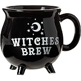 Artisan Owl Witches Brew Cauldron Black Ceramic Coffee Mug